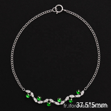 Femmes Natural Green Charm Jade Bracles